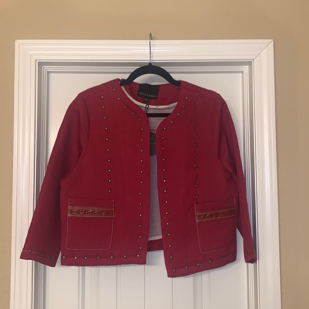 Harlow & Graham cropped blazer XL red